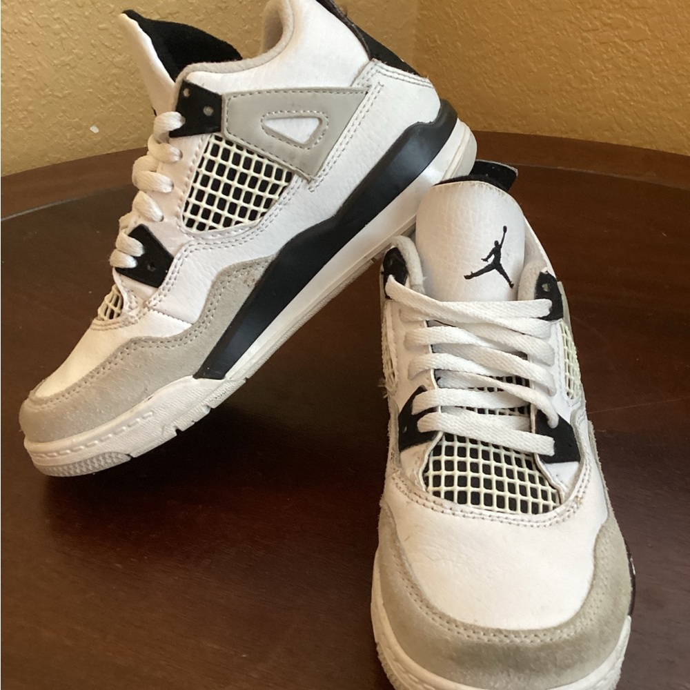 Jordan 4 Kids Sneakers White and Black